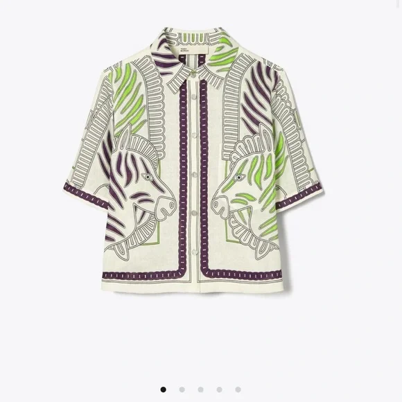 Tory Burch Zebra Print Shirt and Shorts Set - Picture 3 of 7